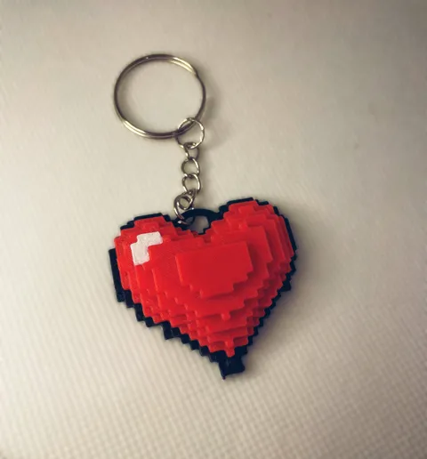 Pixel Heart Keychain view 2