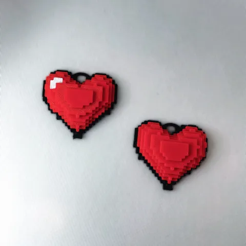 Pixel Heart Keychain view 3