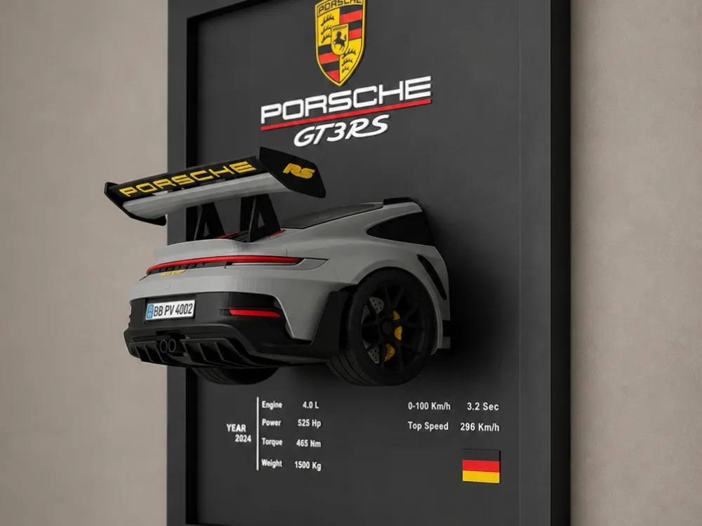 Marco decorativo: Porsche Gt3 RS Wallframe Picture. Referencia del modelo original.