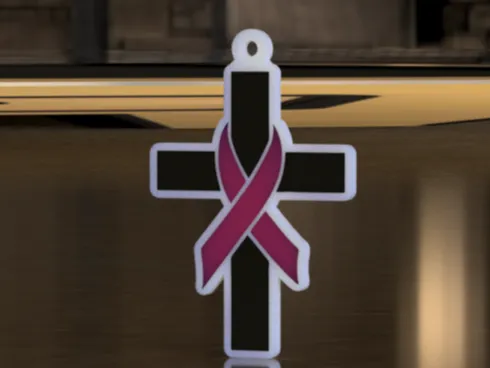 Cross with Ribbon Easy to change colors in slicer