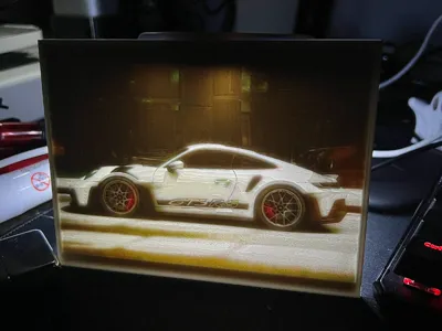 Porsche GT3RS Lithophane Picture 