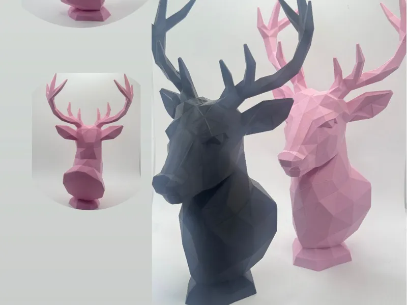 Deer Bust Low Poly ornament