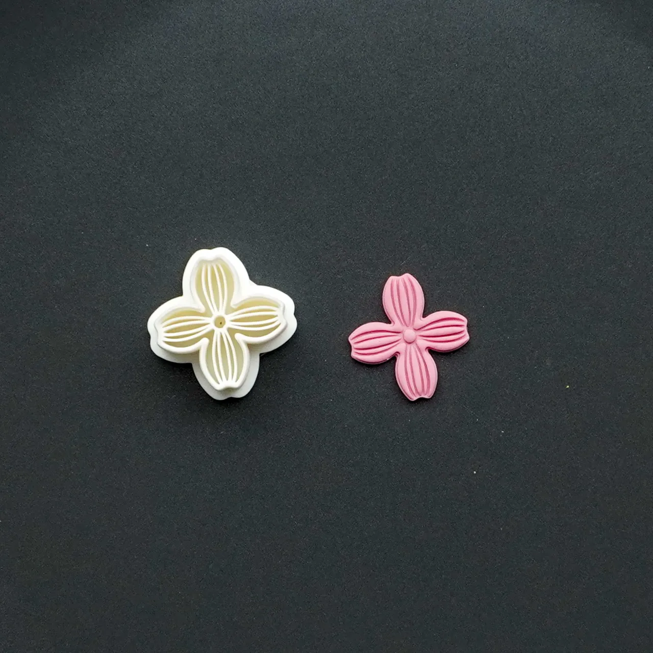 Flower Four Petals Polymer Clay Cutter Earrings view 4