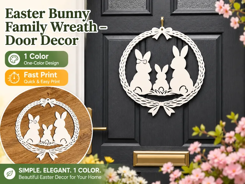 Easter Bunny Family Wreath – Door Decor