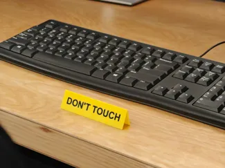 DON'T TOUCH desk sign