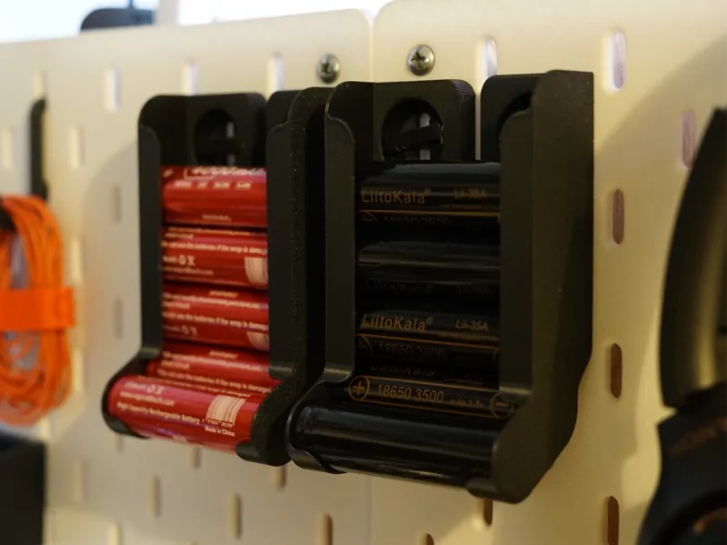 Sturdy ikea skadis 18650 battery holder