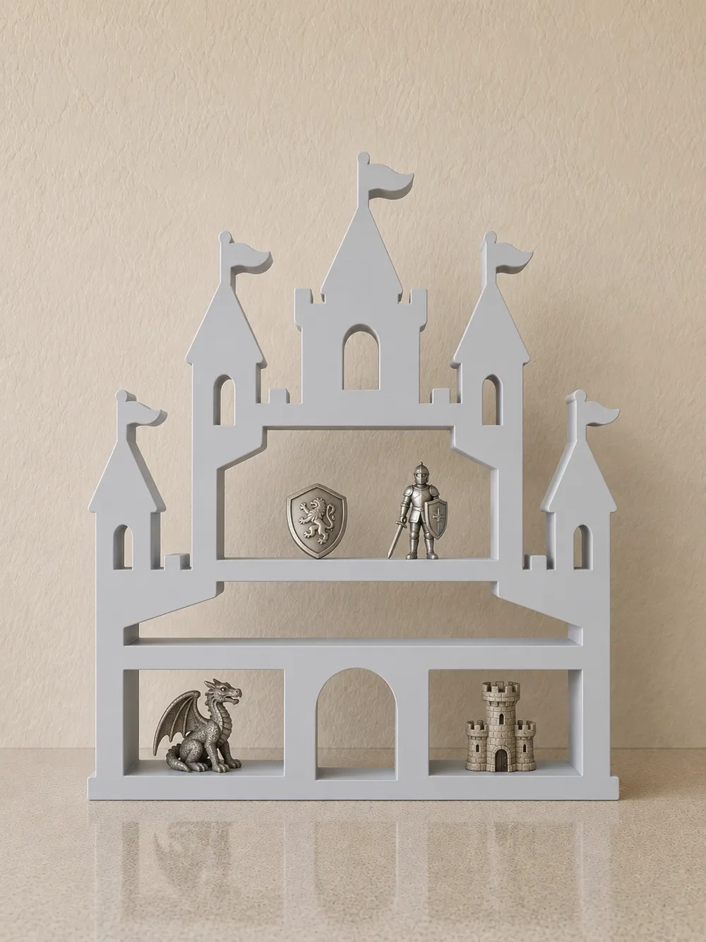 Castle Shelf | Princess & Knight Decor - Free 3D Print Model - MakerWorld