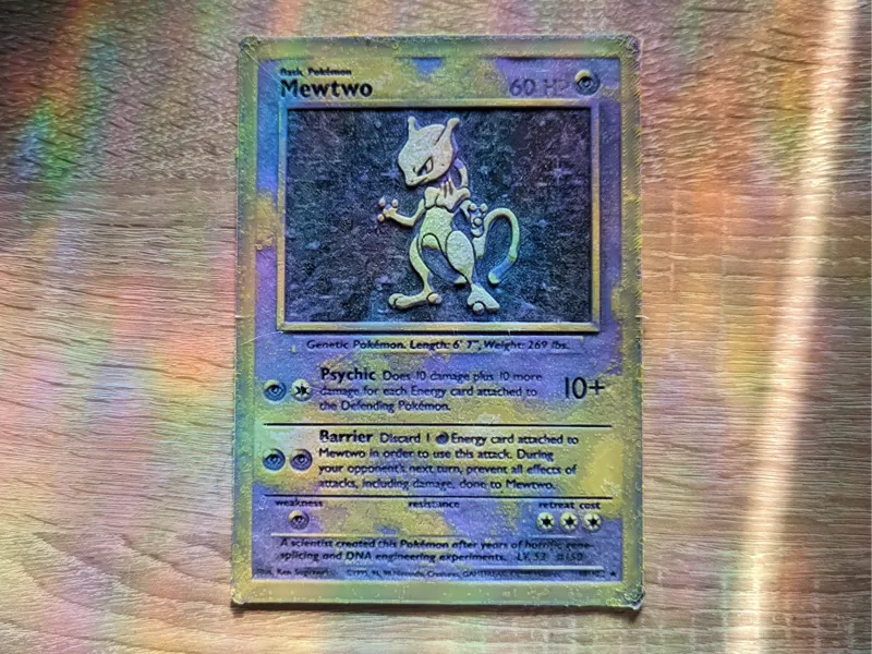 Mewtwo Base Set Pokemon Card Hueforge
