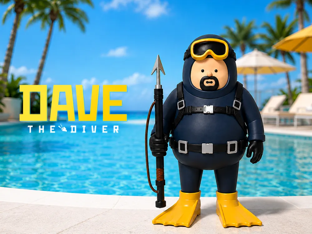 Figura decorativa: DAVE THE DIVER – Dave Pool Figure. Referencia del modelo original.