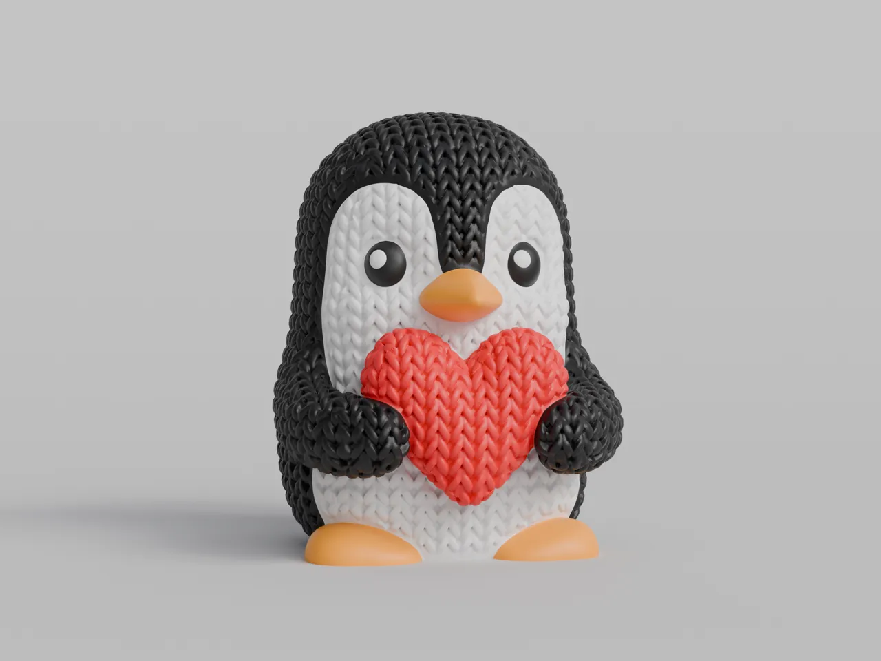 Knitted Valentine's Day Penguin view 4