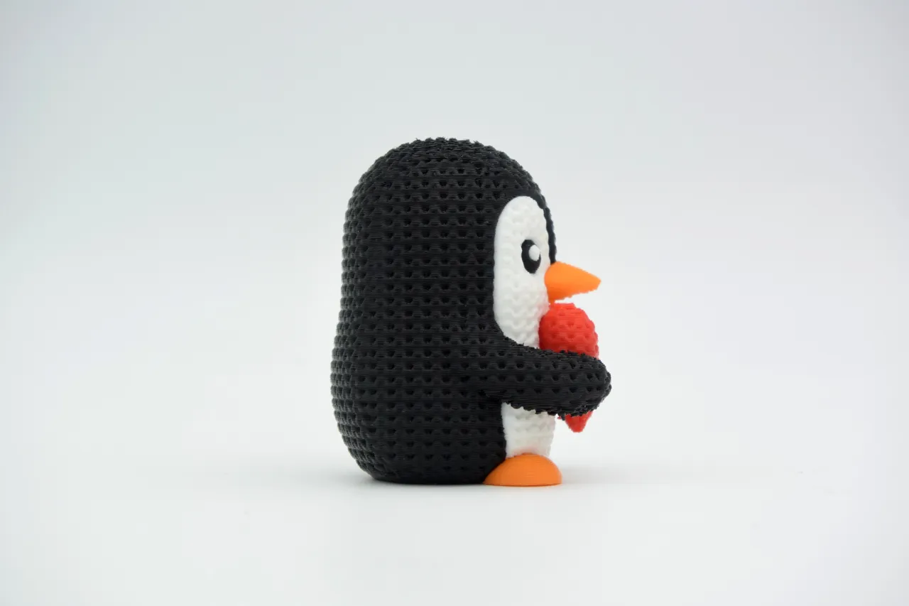 Knitted Valentine's Day Penguin view 2