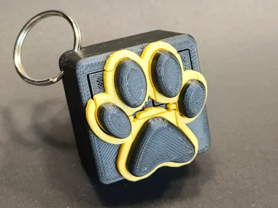 Cat Paw Triple Fidget Clicker Keychain