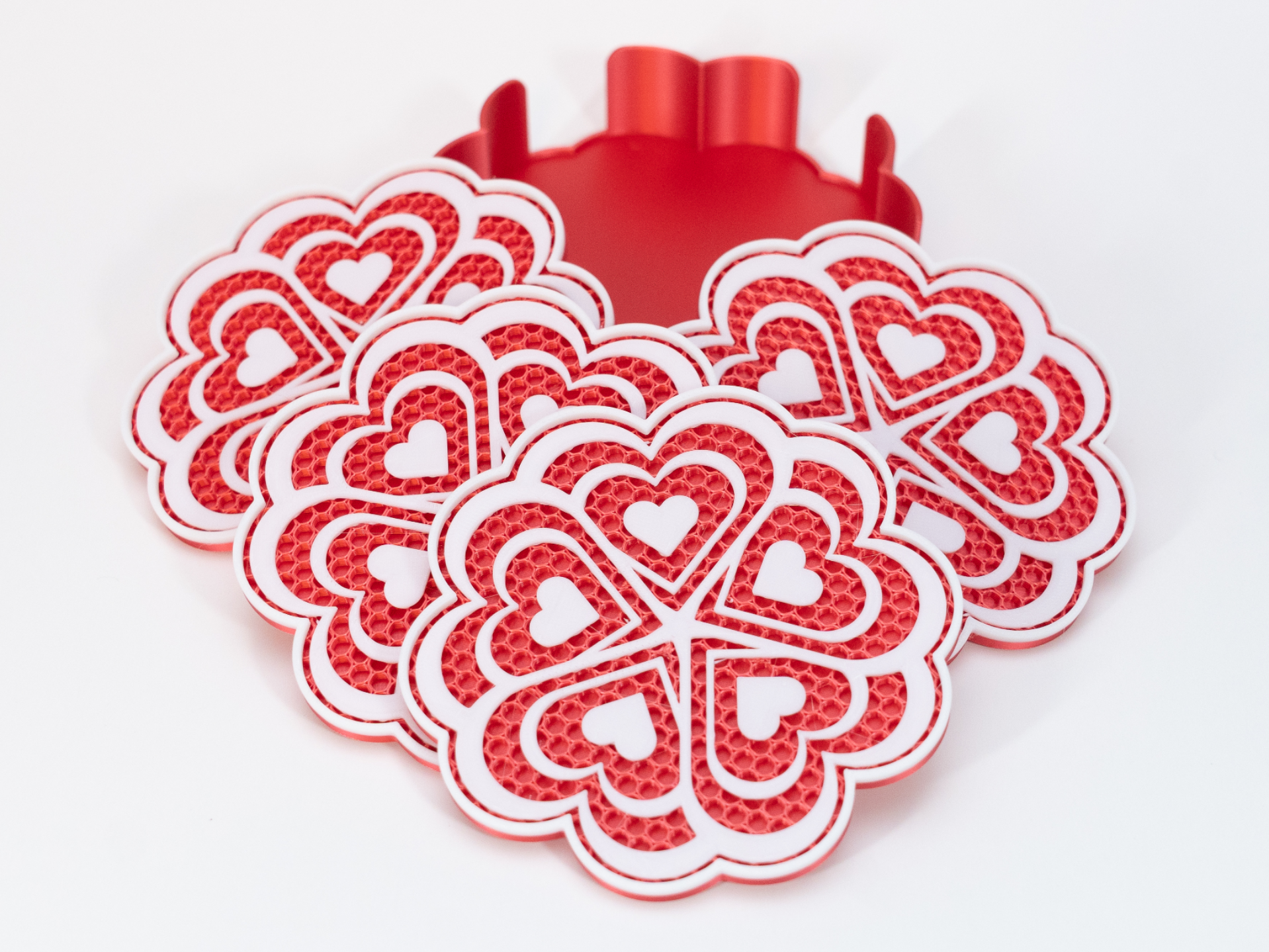 Overlapping Hearts Coaster Set