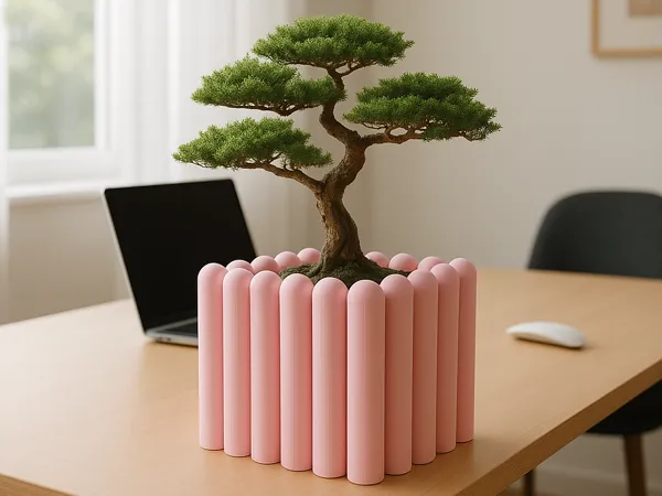 Jardinière moderne - pot carré arrondi minimaliste