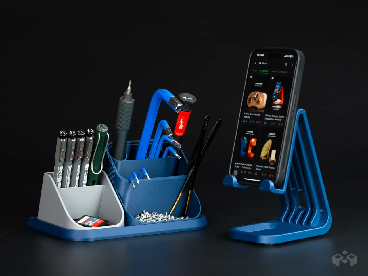 Modular Desk Organizer System| iPhone Stand Module view 2