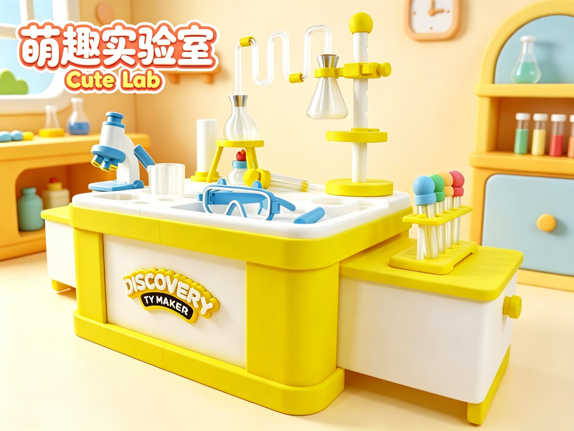 Miniatura 1 do modelo 3D 萌趣实验室-儿童桌面主题过家家玩具