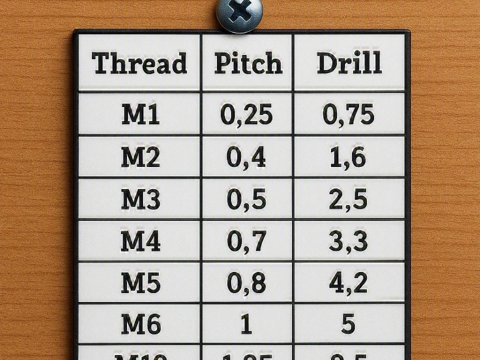 Miniatura 1 do modelo 3D Table for metric thread