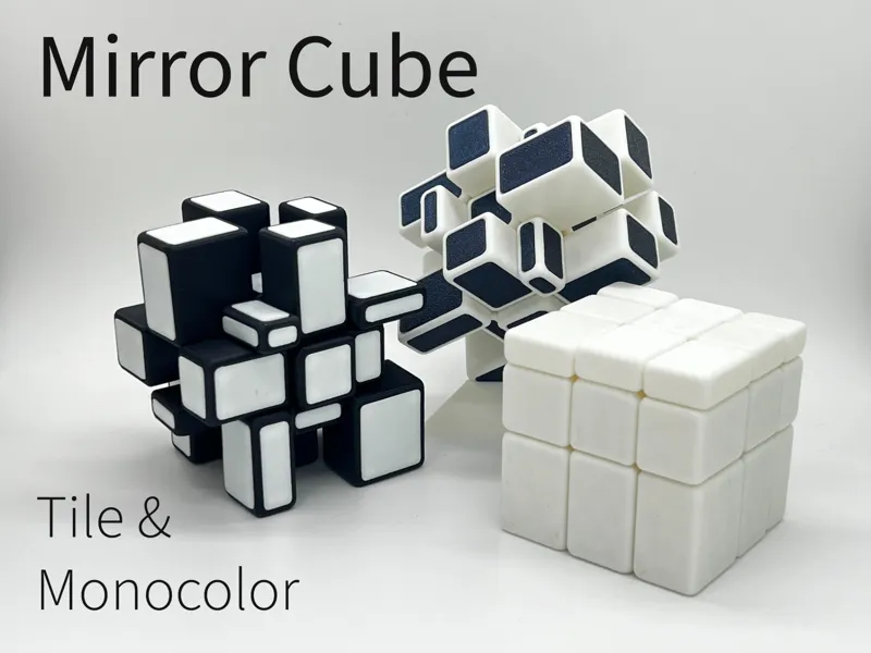 Rubik Style Mirror Cube Tile and Monocolor