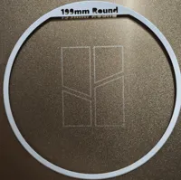 199mm rounded, with label