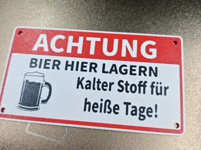 Attention – Store beer here! Fridge Sign