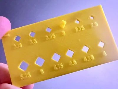 Tolerance test for square openings