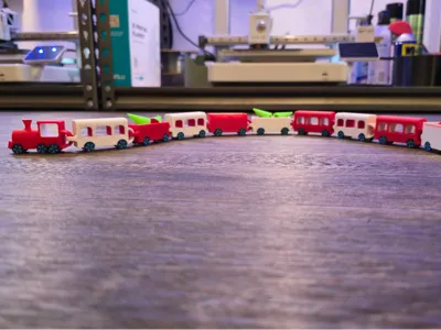 Print-in-Place Flexi Articulating Christmas Train