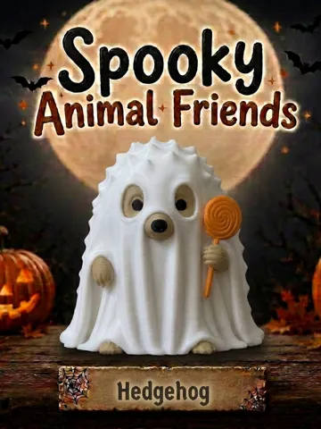 Adorno temático: Hedgehog Ghost Spooky Animal Friends — vista de referencia 2