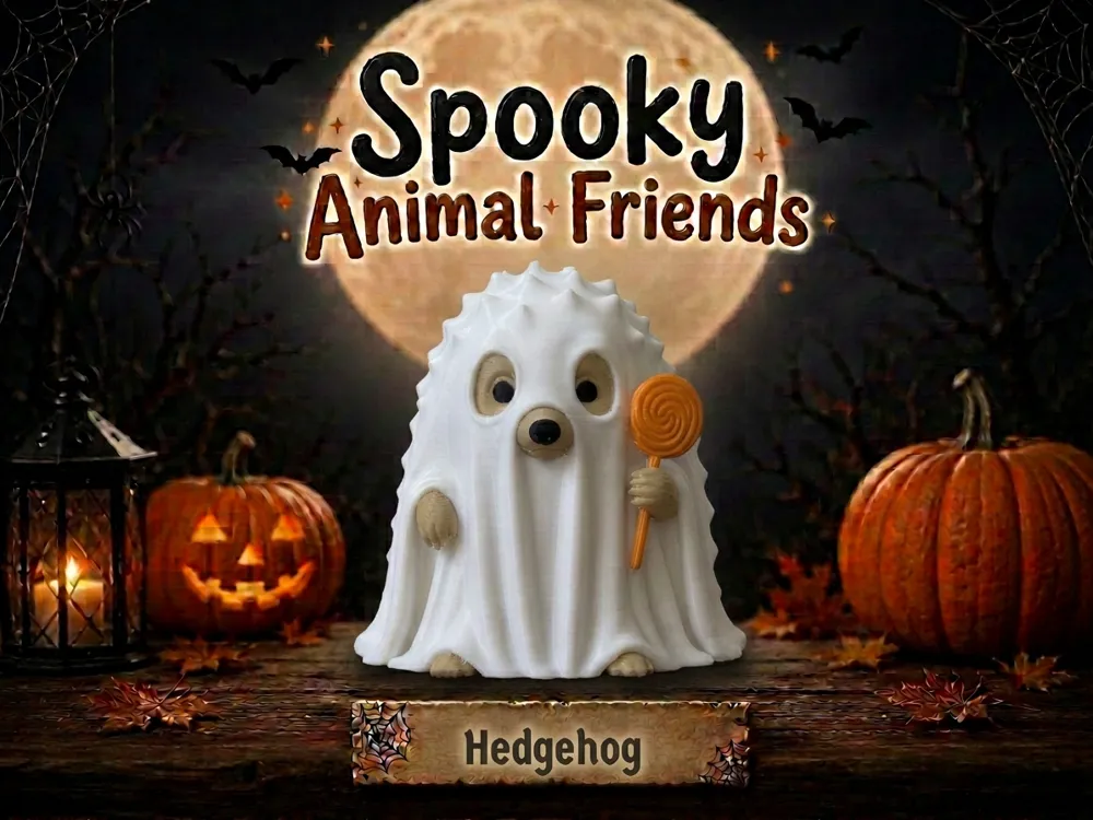 Adorno temático: Hedgehog Ghost Spooky Animal Friends. Referencia del modelo original.
