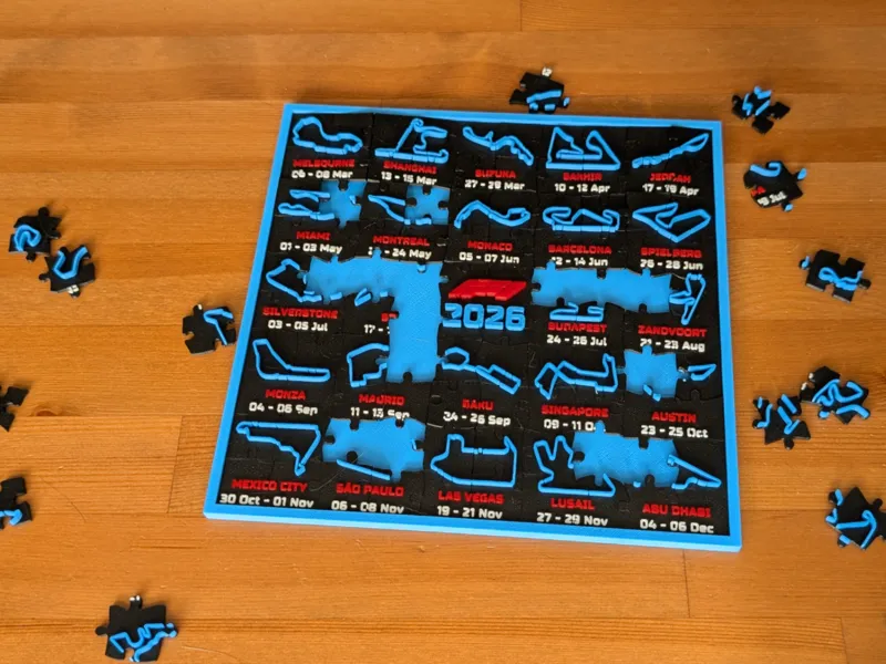 2026 F1 Calendar Jigsaw Puzzle
