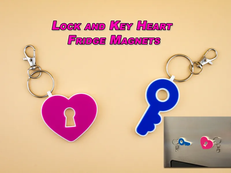 Lock & Key Heart Fridge Magnet – Valentine Gift