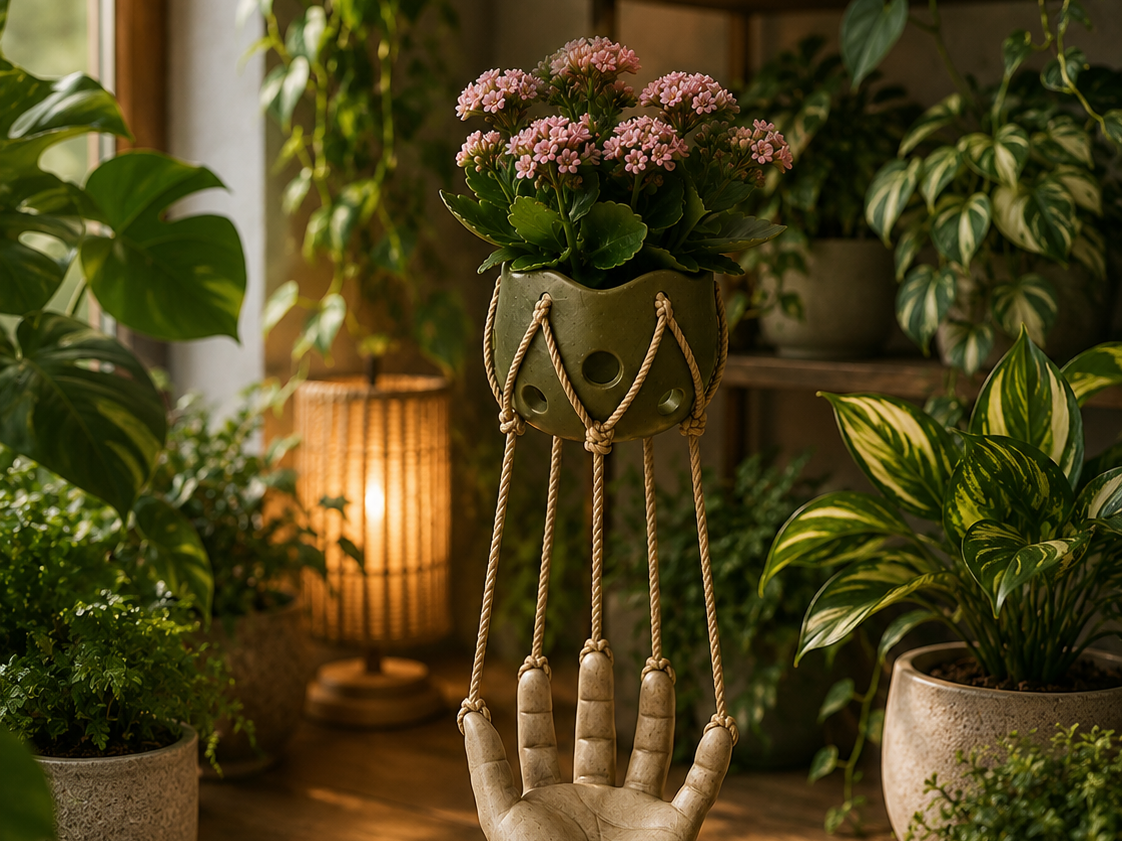Floating Macrame Hand Plant Pot