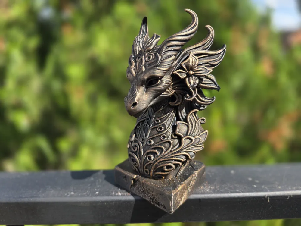 FLOWER DRAGON BUST by Messy_Panda MakerWorld: Download Free 3D Models