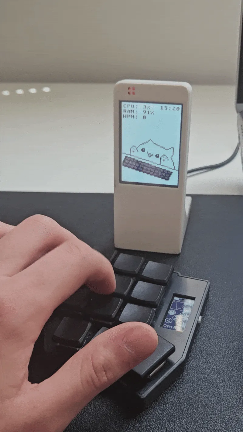 Bongo Cat Mini Monitor – Animated ESP32 Display view 2