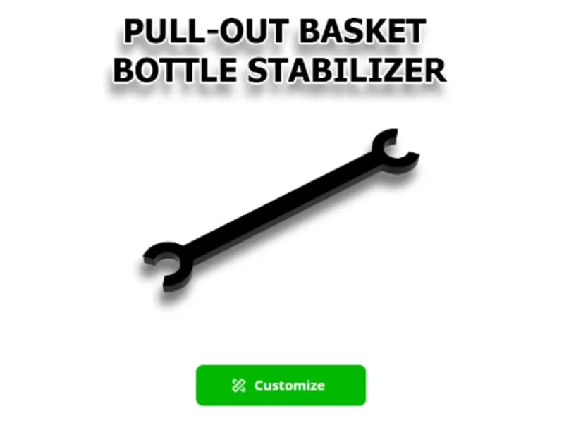 Pull-out basket bottle stabilizer/support