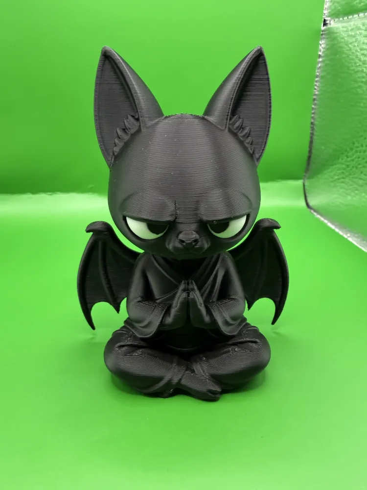 Grumpy Zen Bat Monk Figurine - Free 3D Print Model - MakerWorld