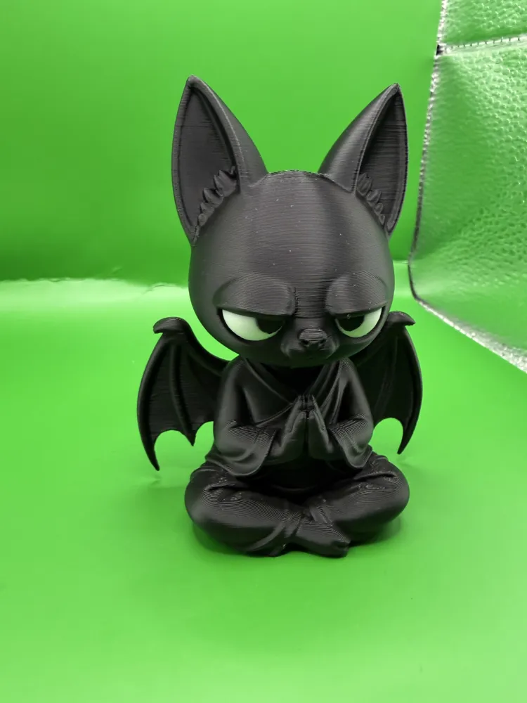 Grumpy Zen Bat Monk Figurine - Free 3D Print Model - MakerWorld