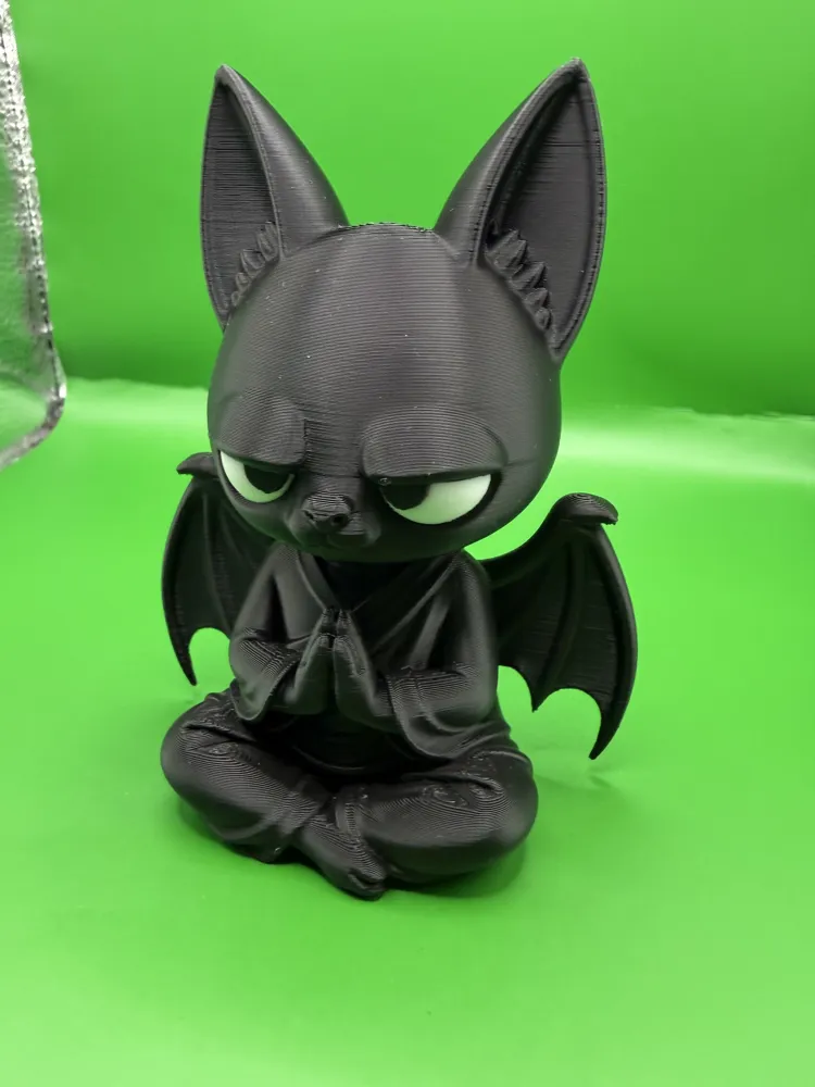 Grumpy Zen Bat Monk Figurine - Free 3D Print Model - MakerWorld