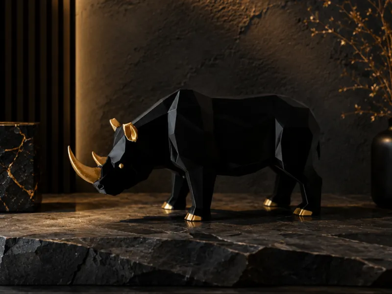 Golden Obsidian Rhino