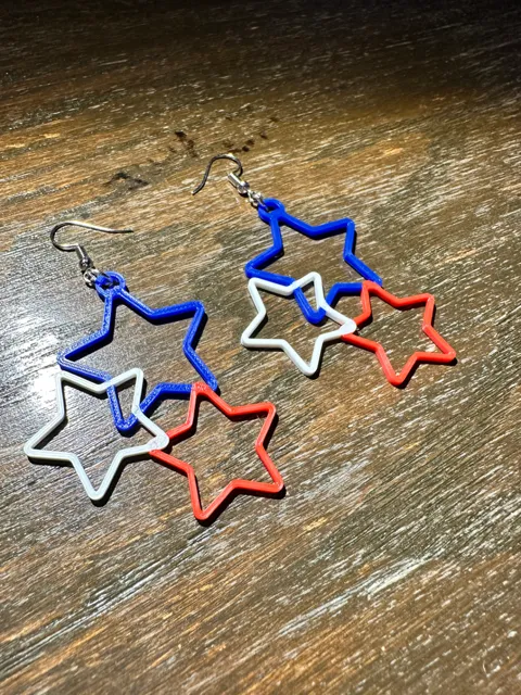 Patriotic Star Earrings view 3