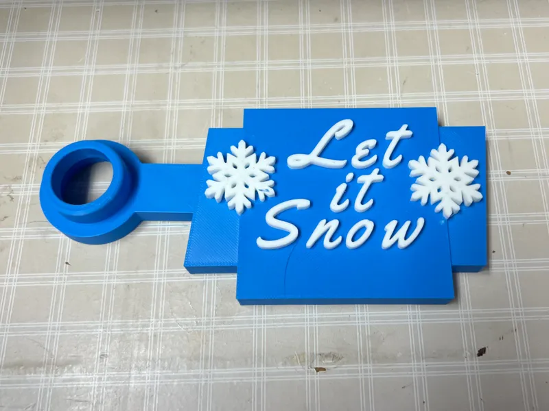 Giant Brick Wreath Let it Snow Tag