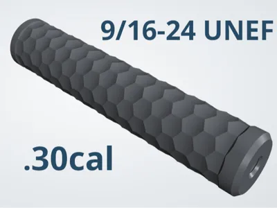 High Power Moderator Hexagon .30 (9/16-24 UNEF)