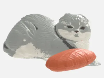 cat with bread