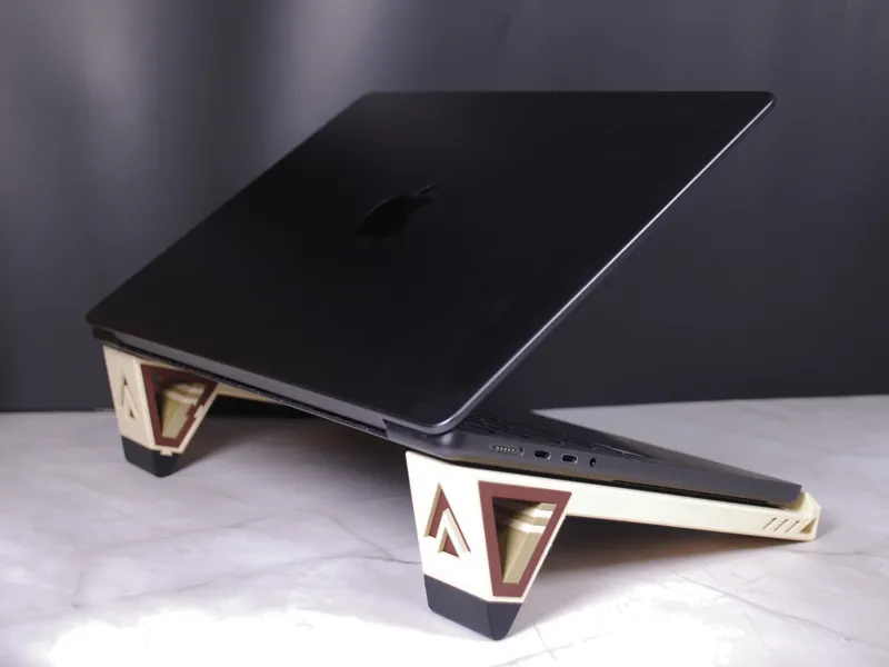70s Chic Wood PLA Laptop Holder/Stand - Unique Art