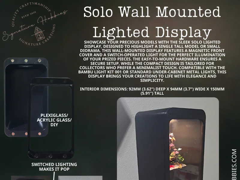 Solo Wall Mounted Lighted Display