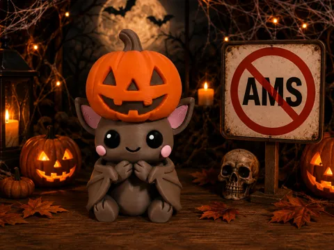 Accesorio para impresora 3D: murciélago con calabaza sin AMS — referencia de MakerWorld