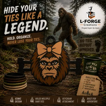 Accesorio para sujetar ligas de cabello: Bigfoot Hair Tie Holder Keychain — vista de referencia 3