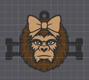 Accesorio para sujetar ligas de cabello: Bigfoot Hair Tie Holder Keychain — vista de referencia 4