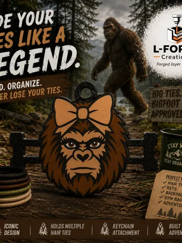 Accesorio para sujetar ligas de cabello: Bigfoot Hair Tie Holder Keychain — vista de referencia 2