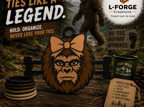 Accesorio para sujetar ligas de cabello: Bigfoot Hair Tie Holder Keychain — referencia de MakerWorld