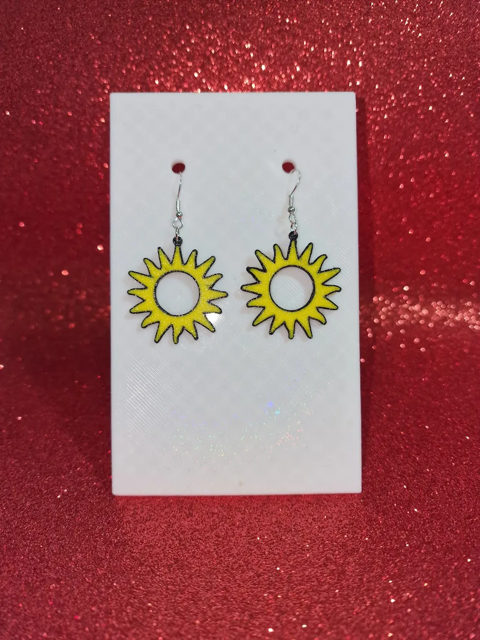 Burning sun earrings view 2